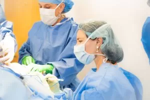 photo of surgeons mid surgery