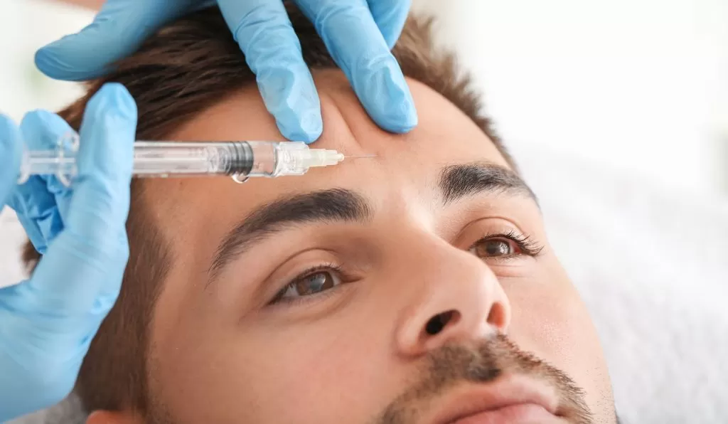 man getting forehead botox in richmond va